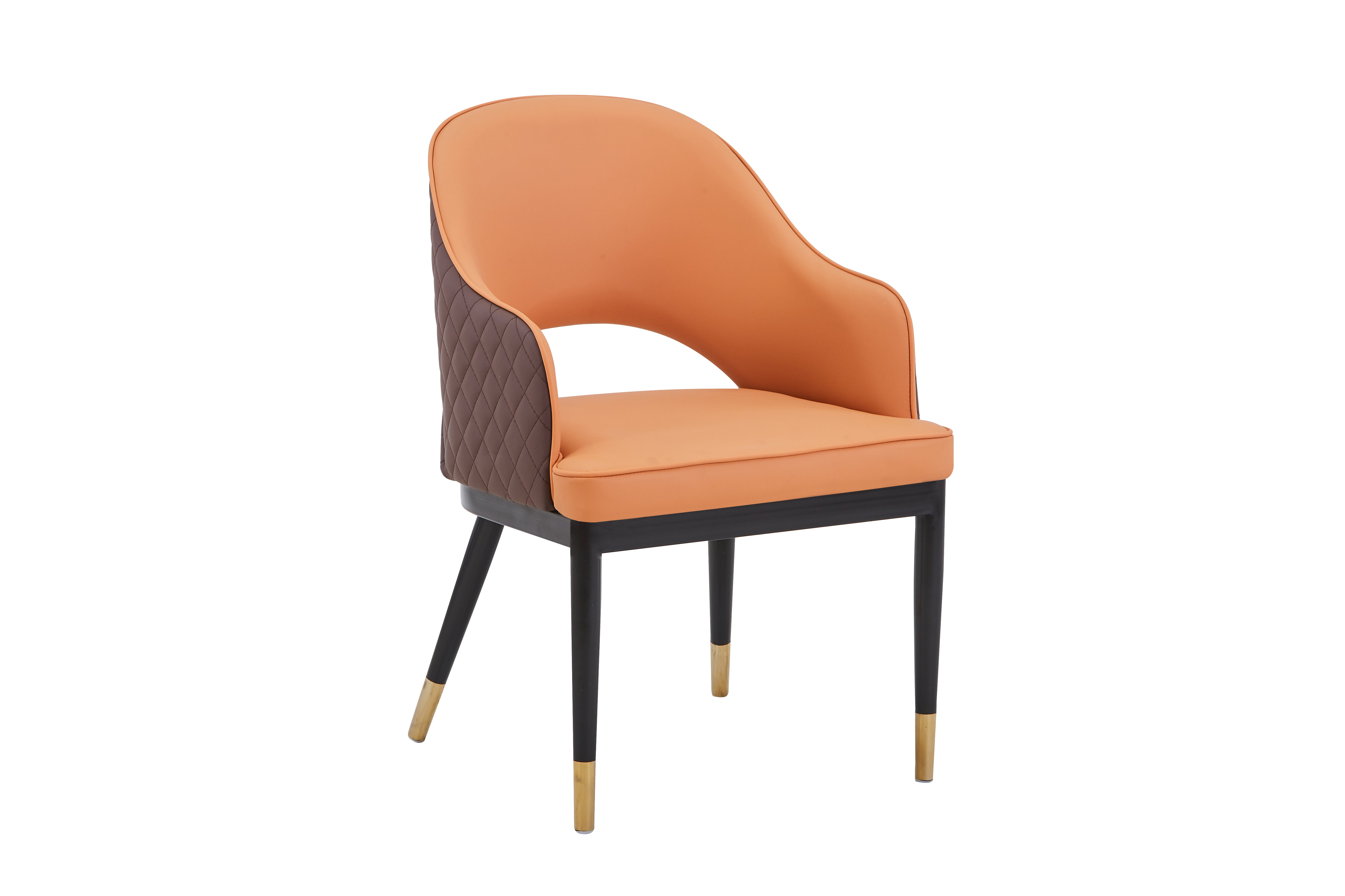 Atlas Upholstered Side Chair/ Dining Chair (Set of 4) - PU Leather Chair w/ Black Legs