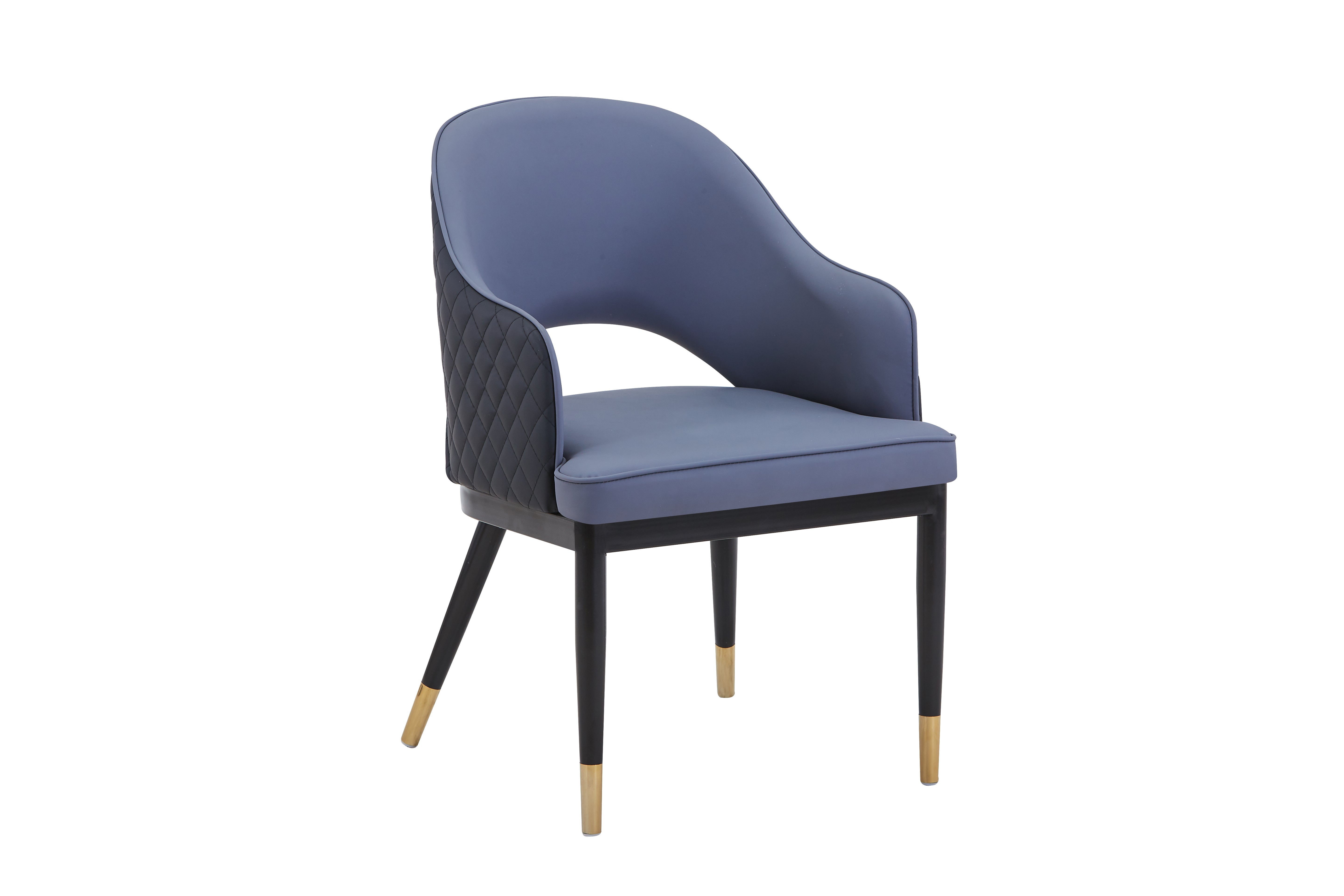 Atlas Upholstered Side Chair/ Dining Chair (Set of 4) - PU Leather Chair w/ Black Legs