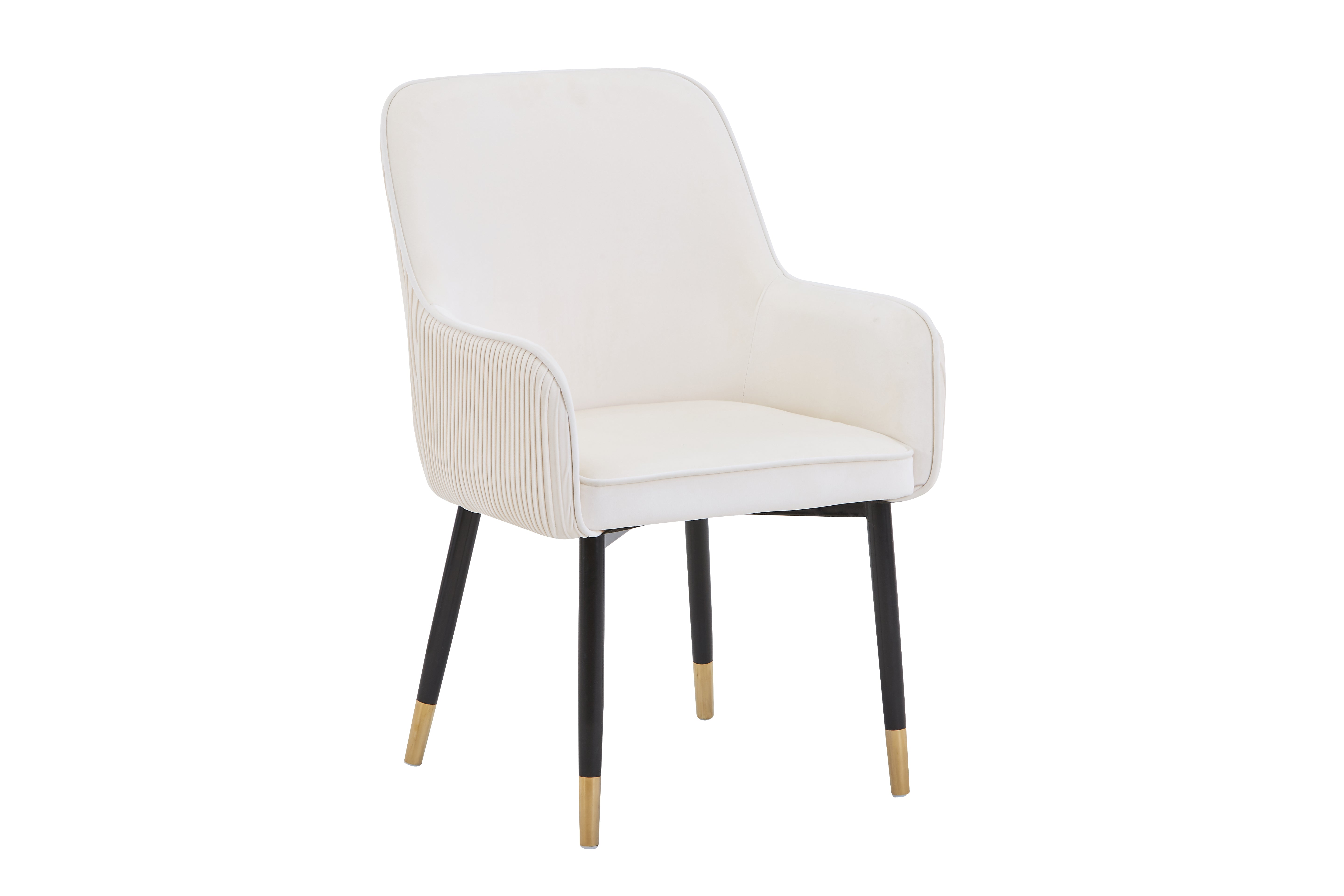 Monaco Upholstered Side Chair/ Dining Chair (Set of 4) - Velvet Chair w/ Black Legs