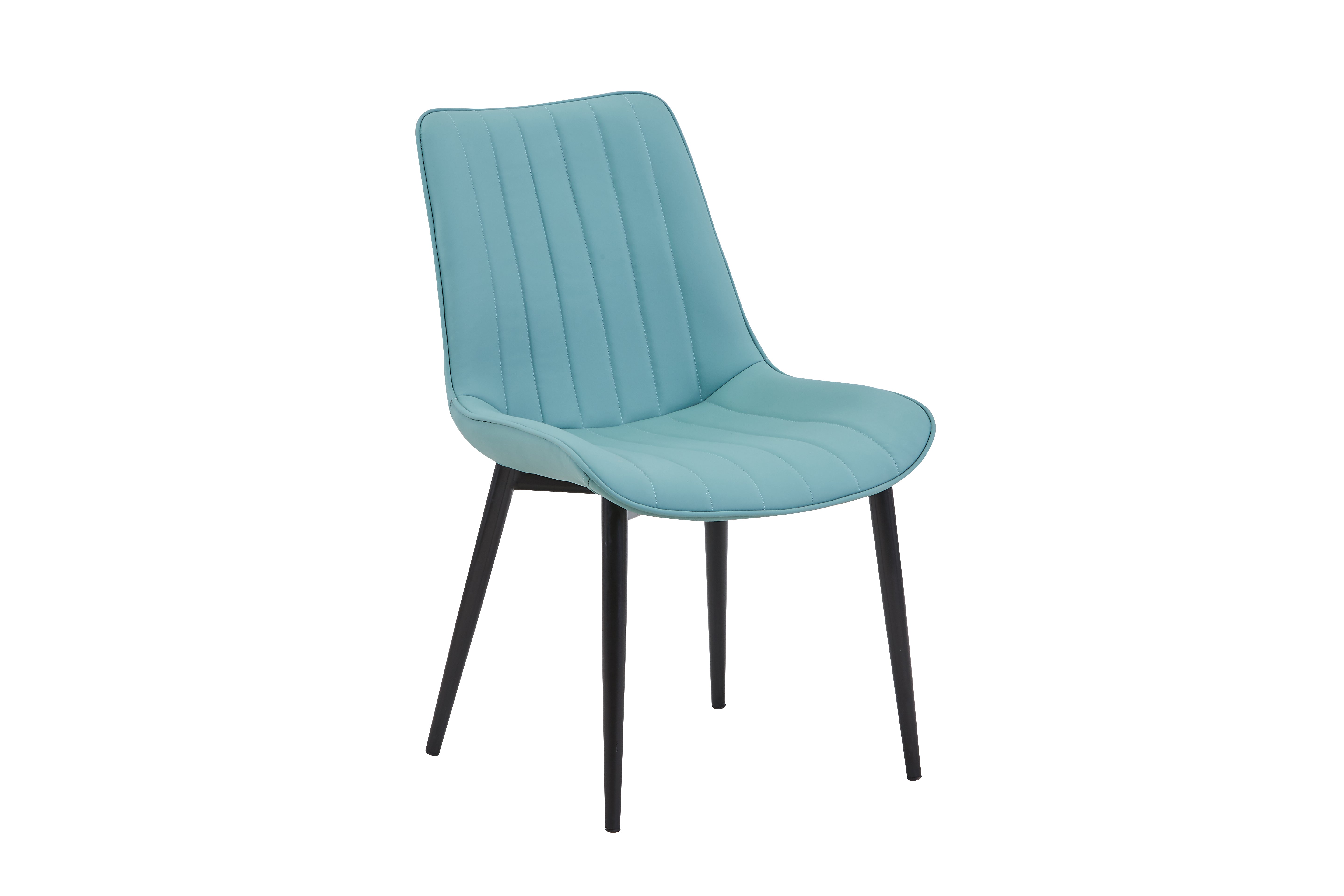 Elara Leather Upholstered Side Chair/ Dining Chair (Set of 4) - PU Leather Chair w/ Black Legs