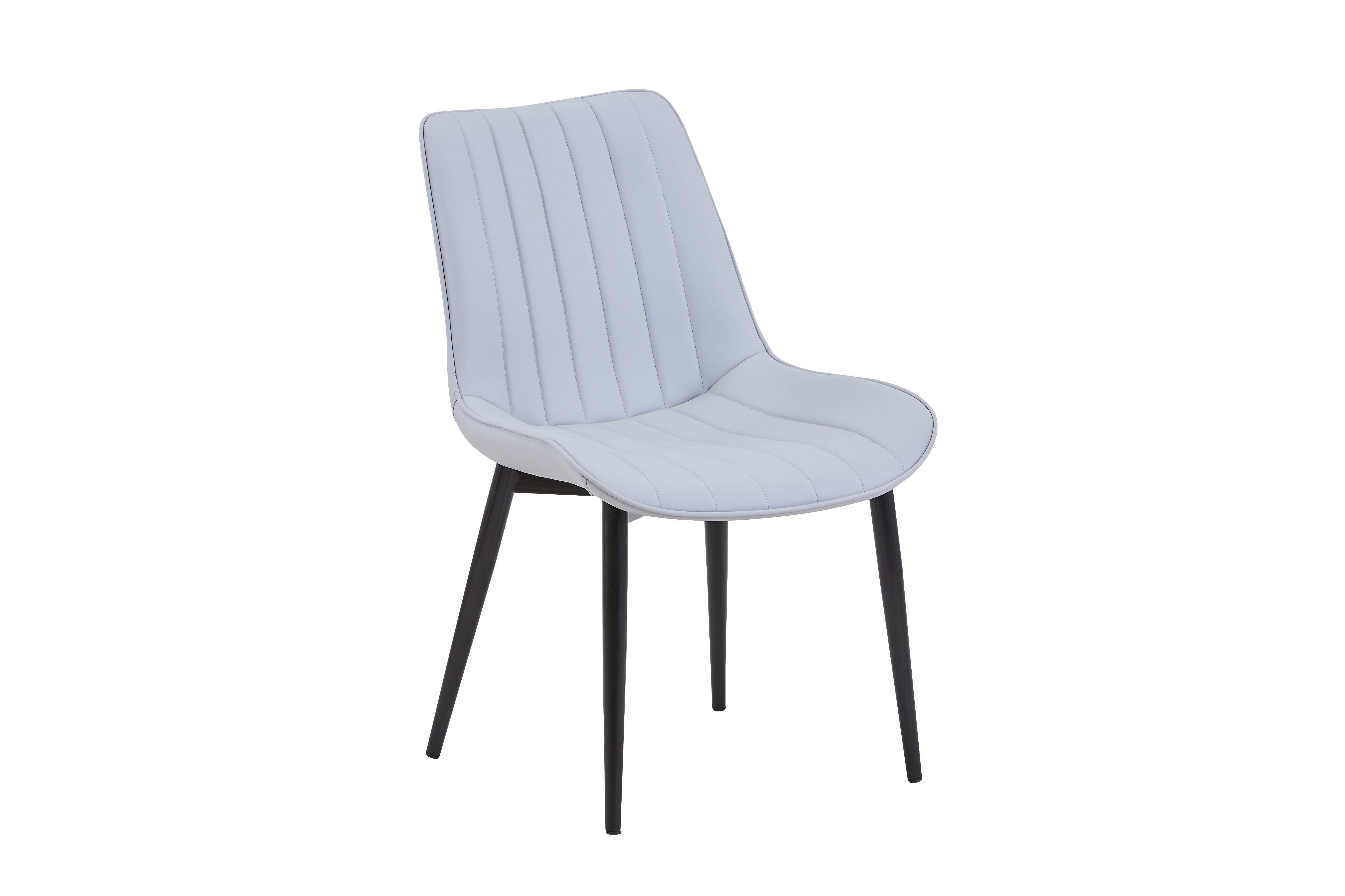 Elara Leather Upholstered Side Chair/ Dining Chair (Set of 4) - PU Leather Chair w/ Black Legs