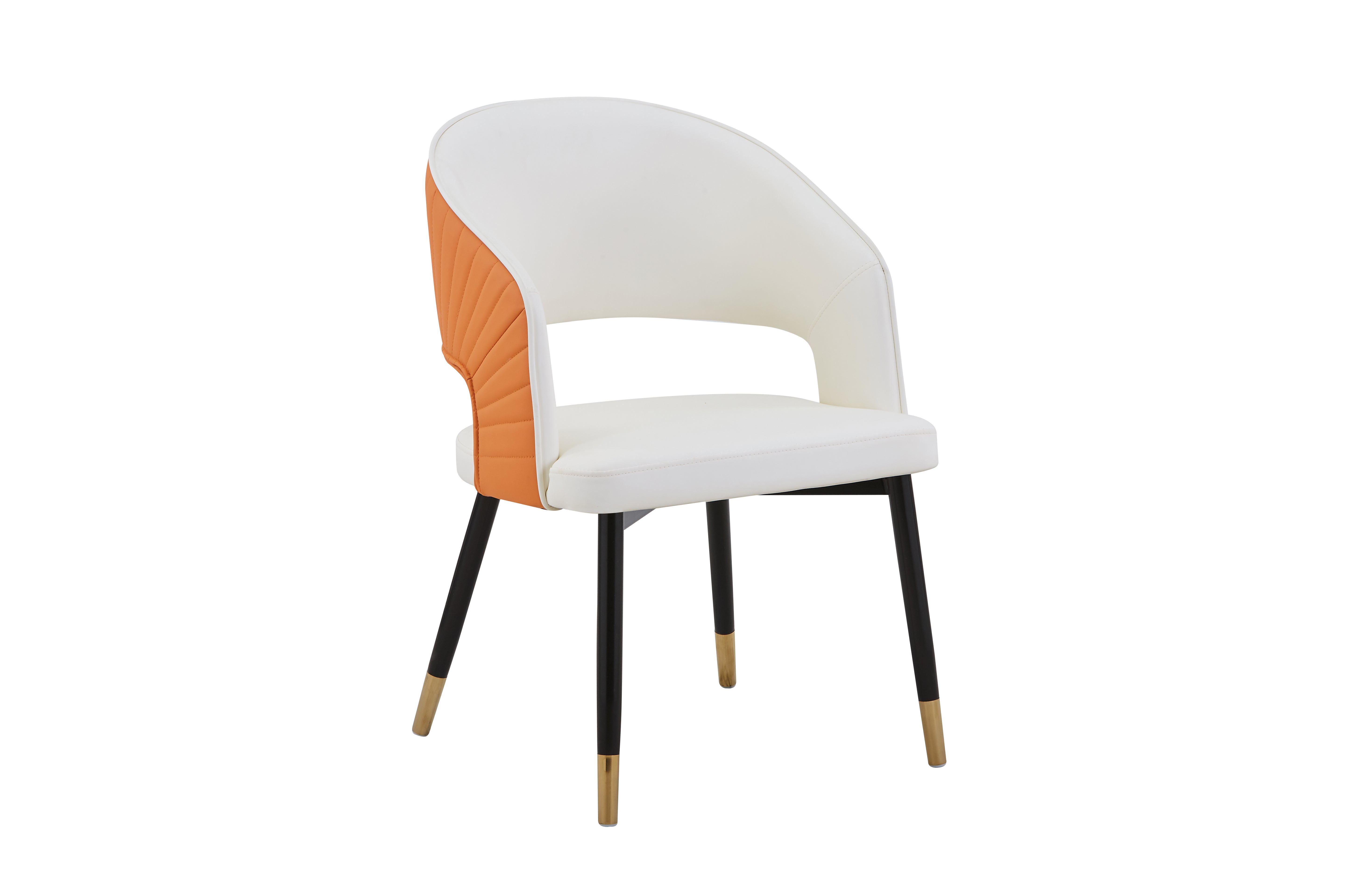 Roma Upholstered Side Chair/ Dining Chair (Set of 4) - PU Leather Chair w/ Black Legs