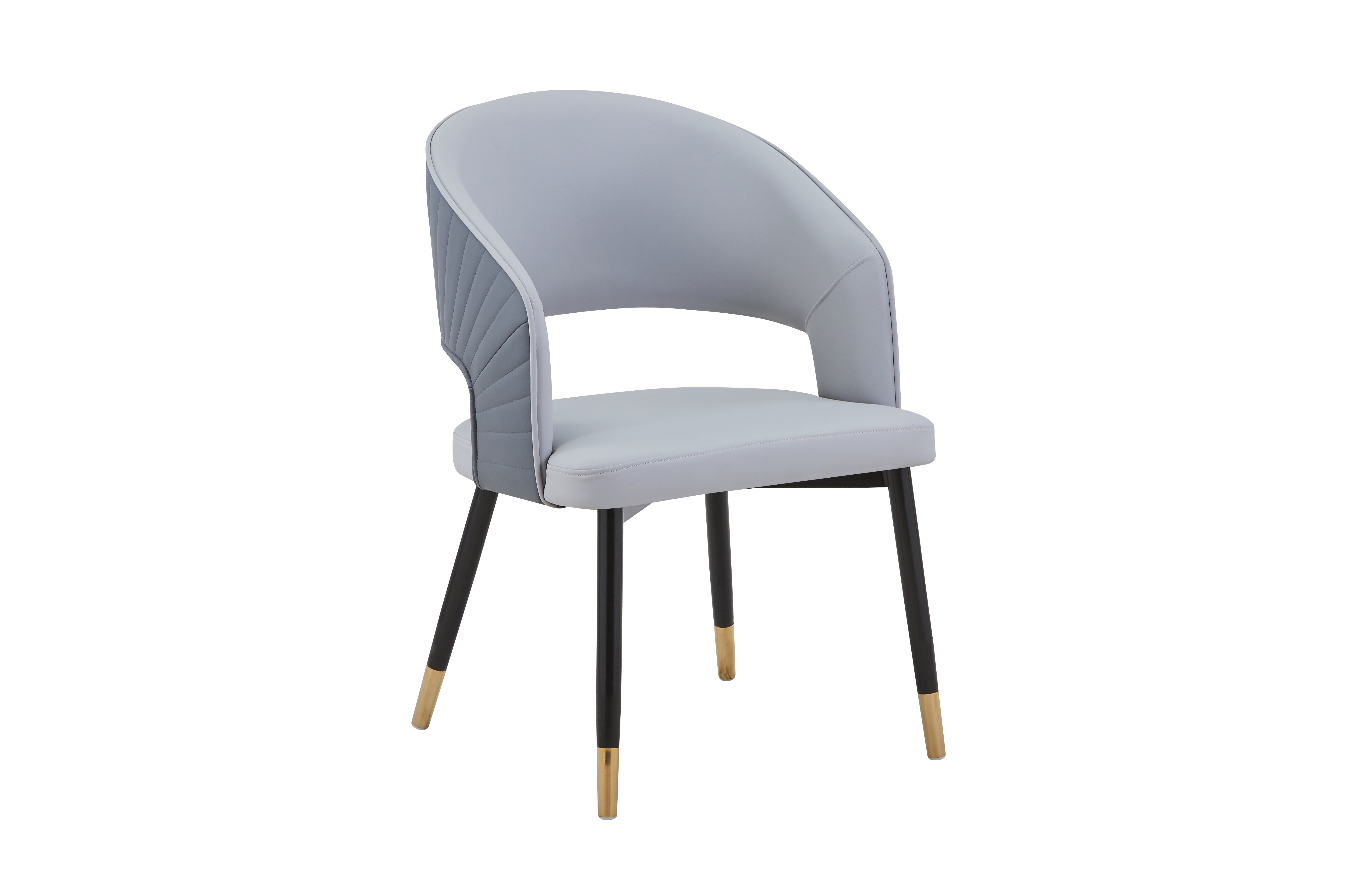 Roma Upholstered Side Chair/ Dining Chair (Set of 4) - PU Leather Chair w/ Black Legs