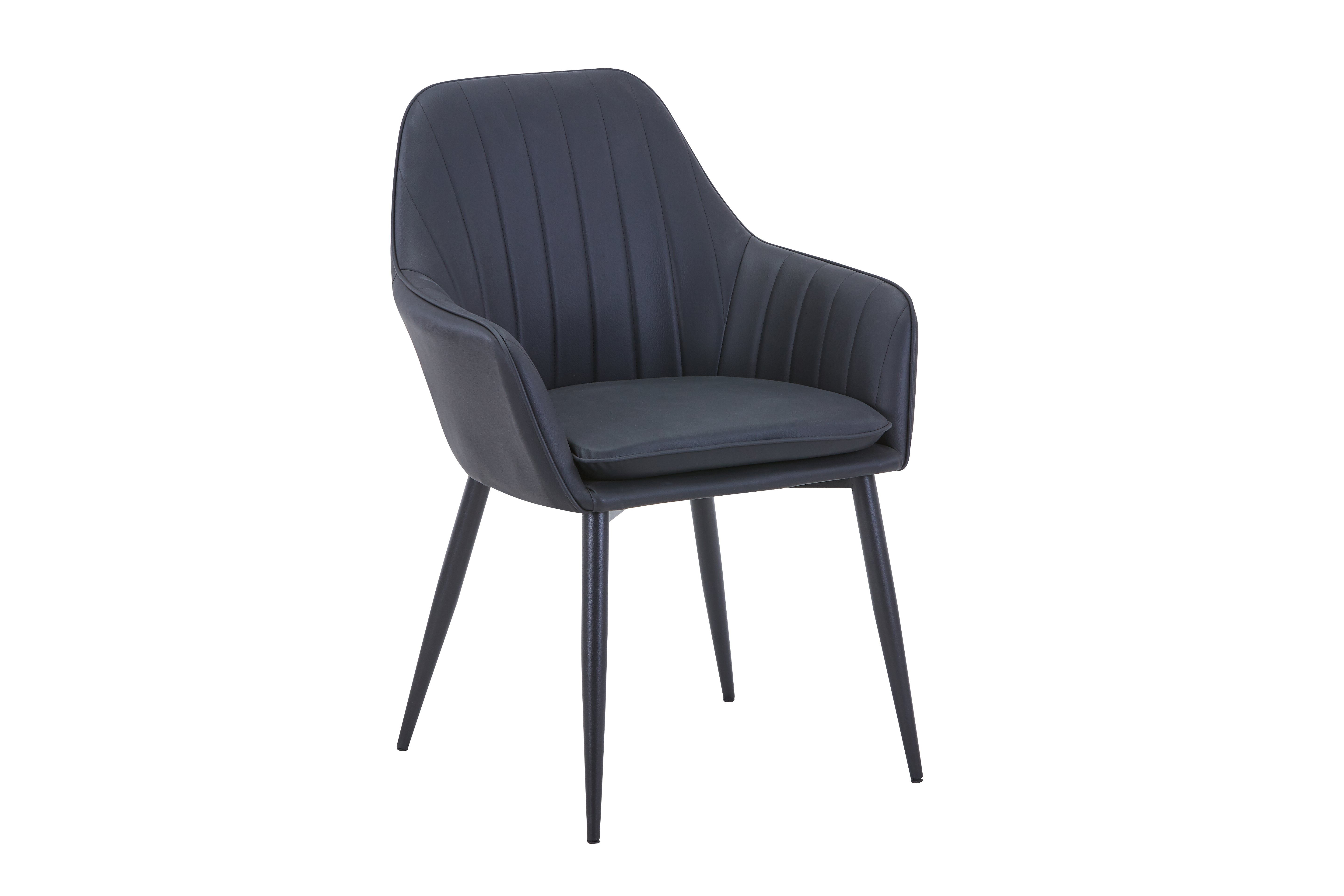 Aura Upholstered Side Chair/ Dining Chair (Set of 4) - PU Leather Chair w/ Black Legs