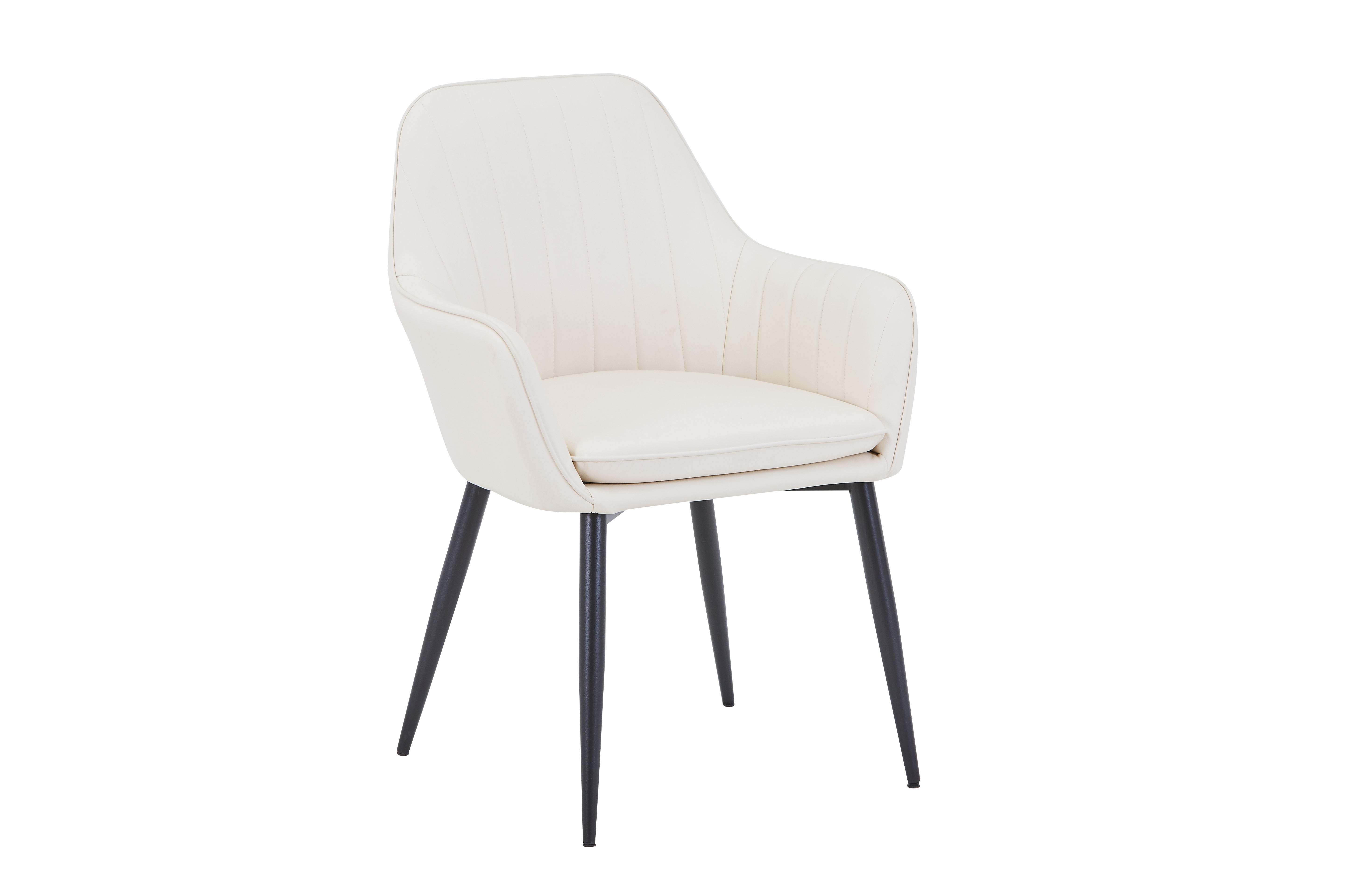 Aura Upholstered Side Chair/ Dining Chair (Set of 4) - PU Leather Chair w/ Black Legs