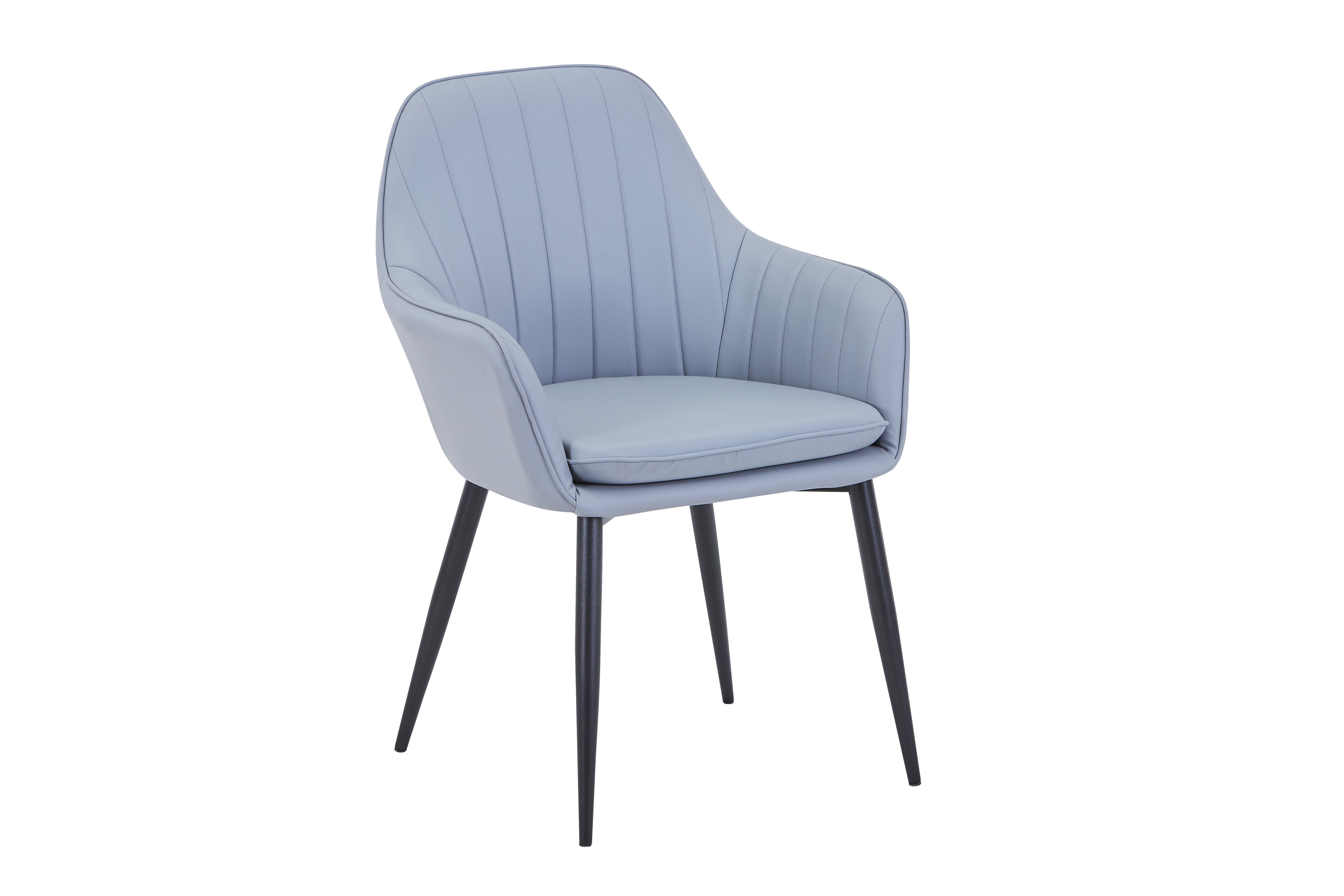 Aura Upholstered Side Chair/ Dining Chair (Set of 4) - PU Leather Chair w/ Black Legs