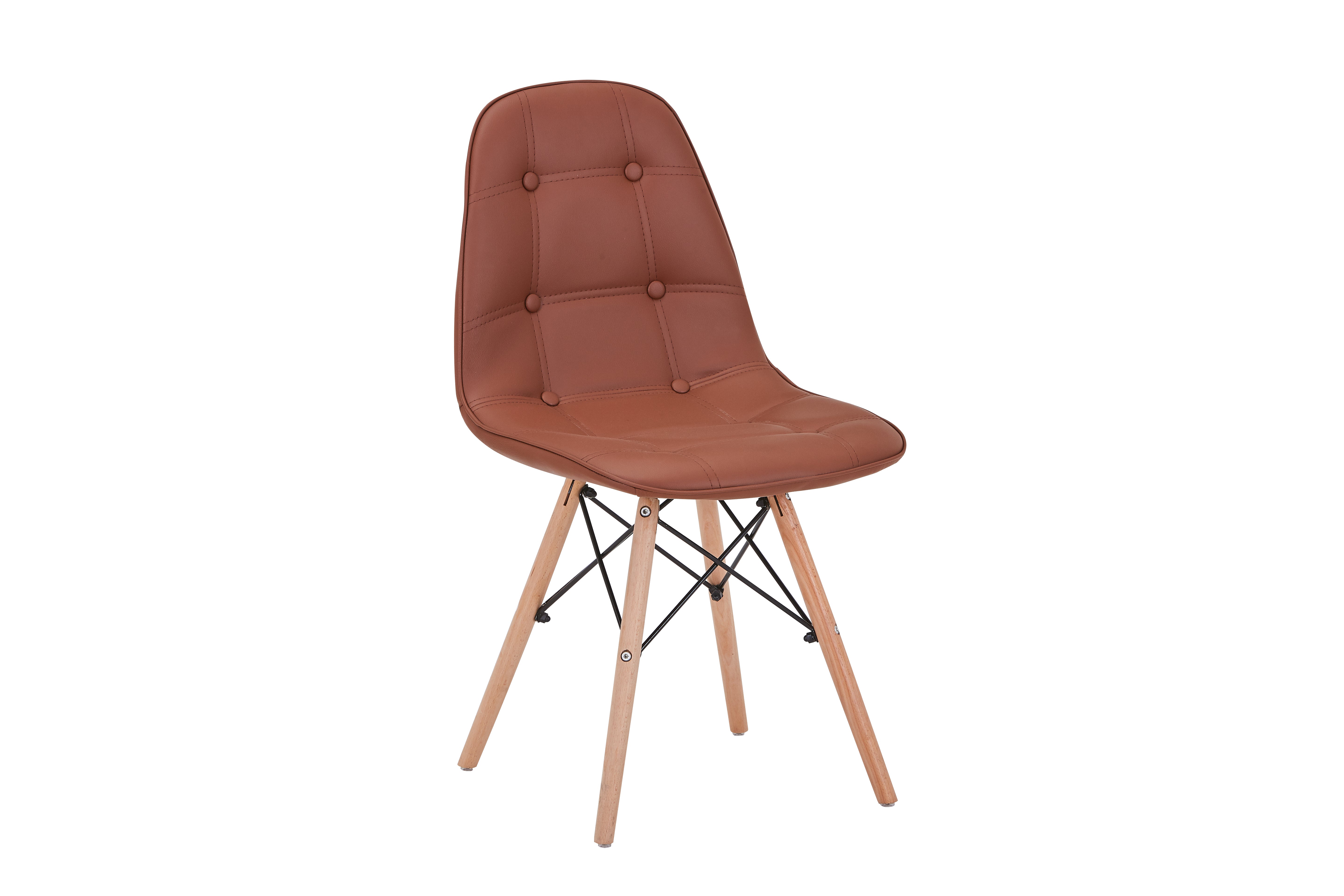 Eiffel Upholstered Side Chair/ Dining Chair (Set of 4) - PU Chair w/ Wood Legs