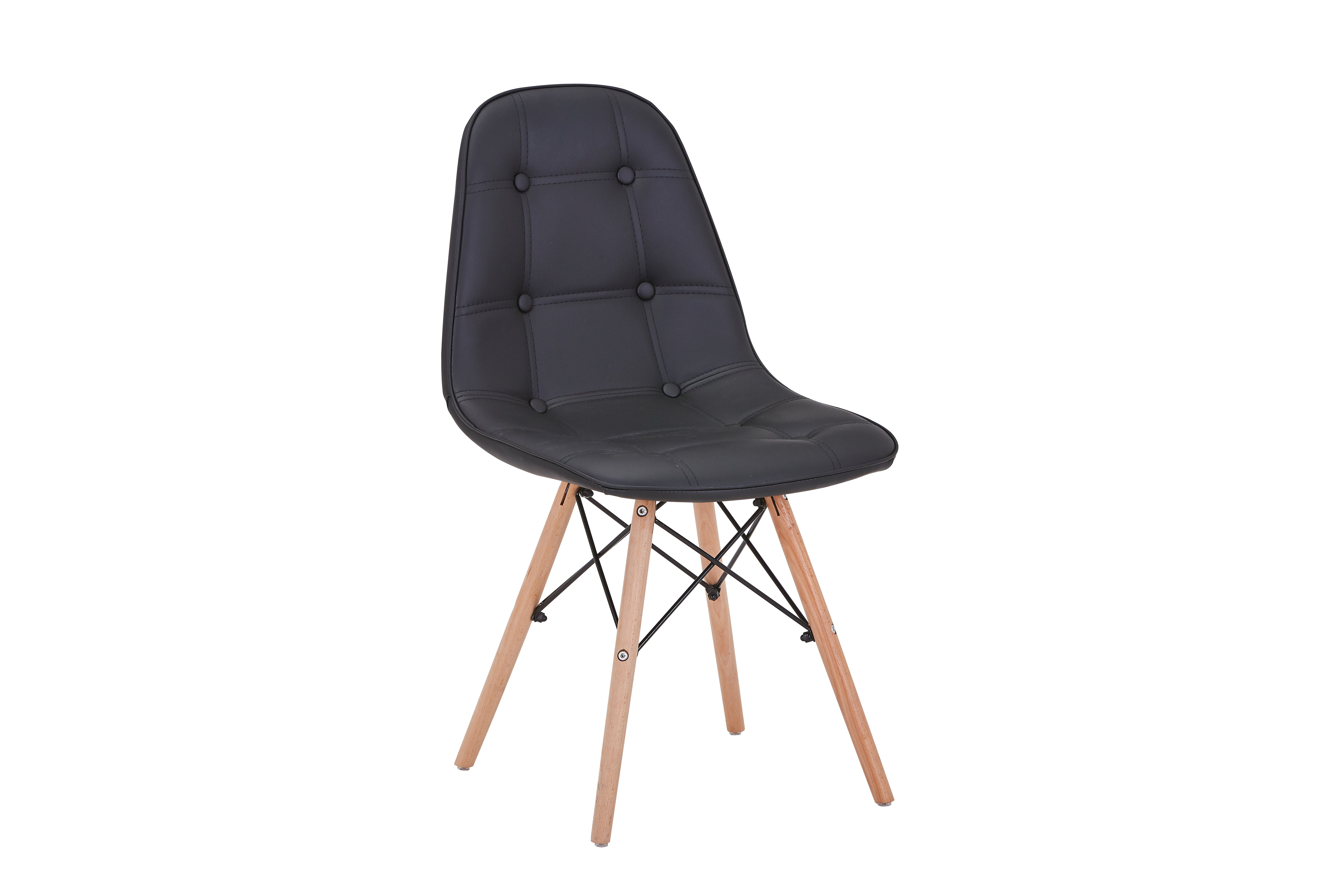 Eiffel Upholstered Side Chair/ Dining Chair (Set of 4) - PU Chair w/ Wood Legs