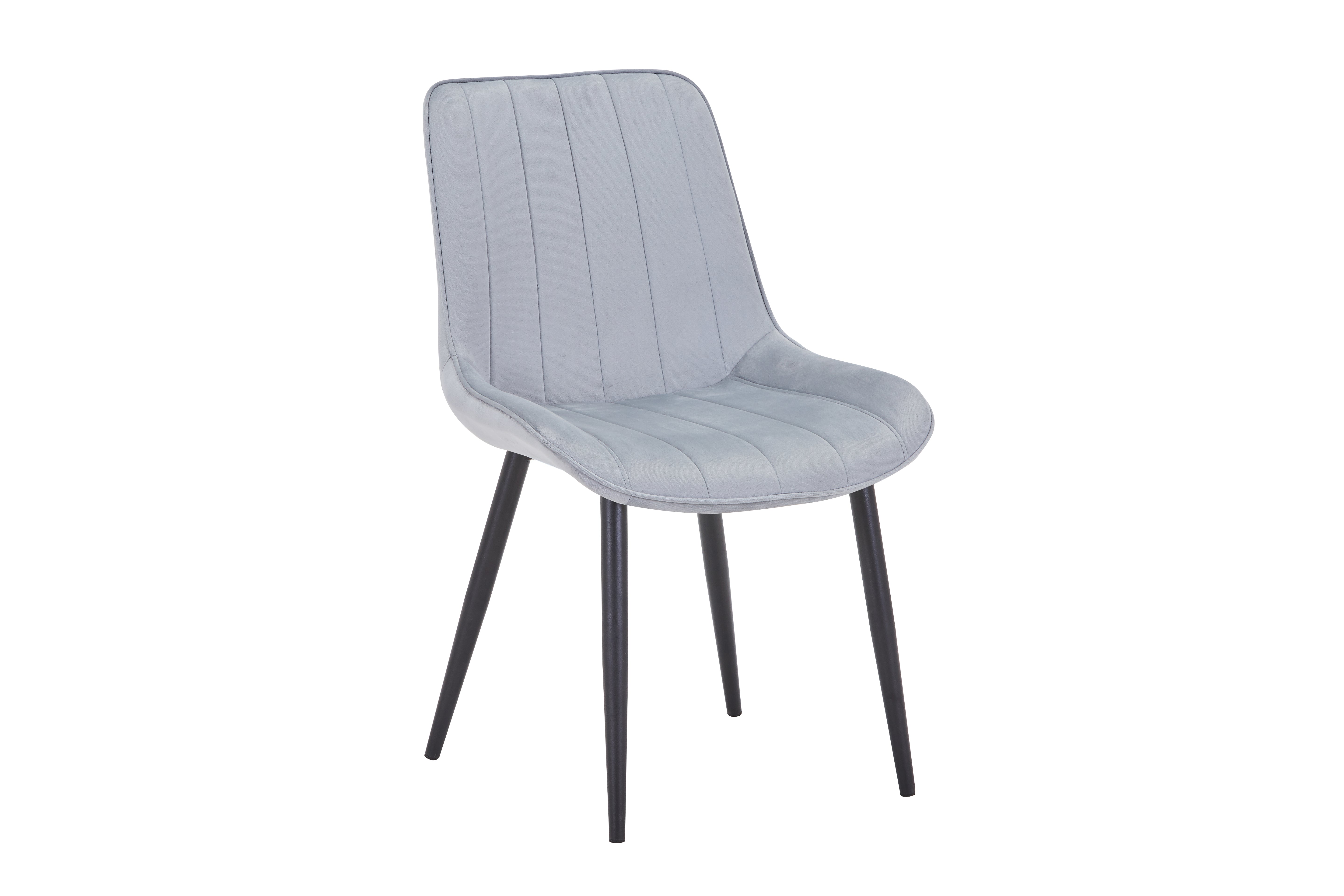 Elara Upholstered Side Chair/ Dining Chair (Set of 4) - Velvet Chair w/ Black Legs