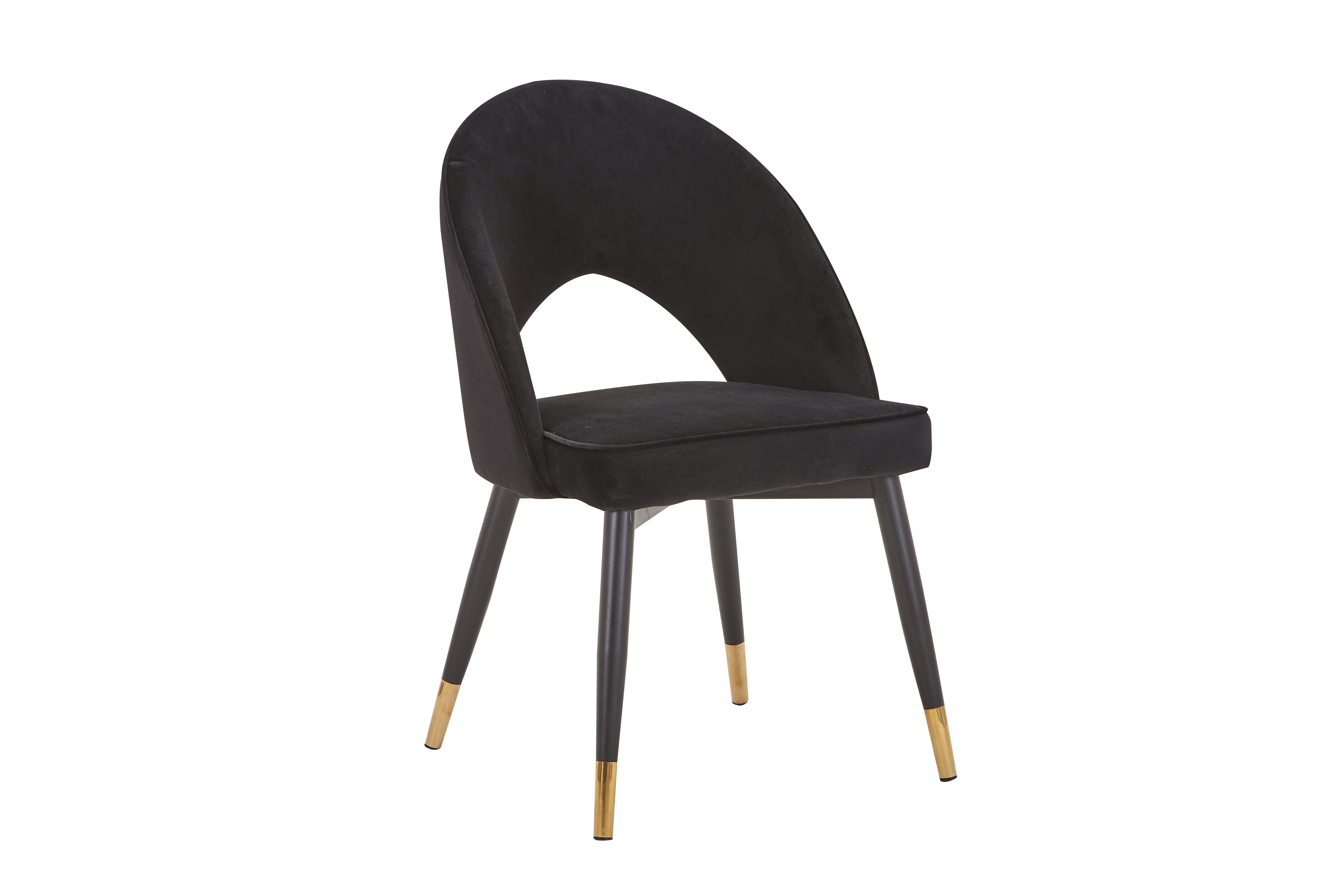 Aria Upholstered Side Chair/ Dining Chair (Set of 4) - Velvet Chair w/ Black Legs