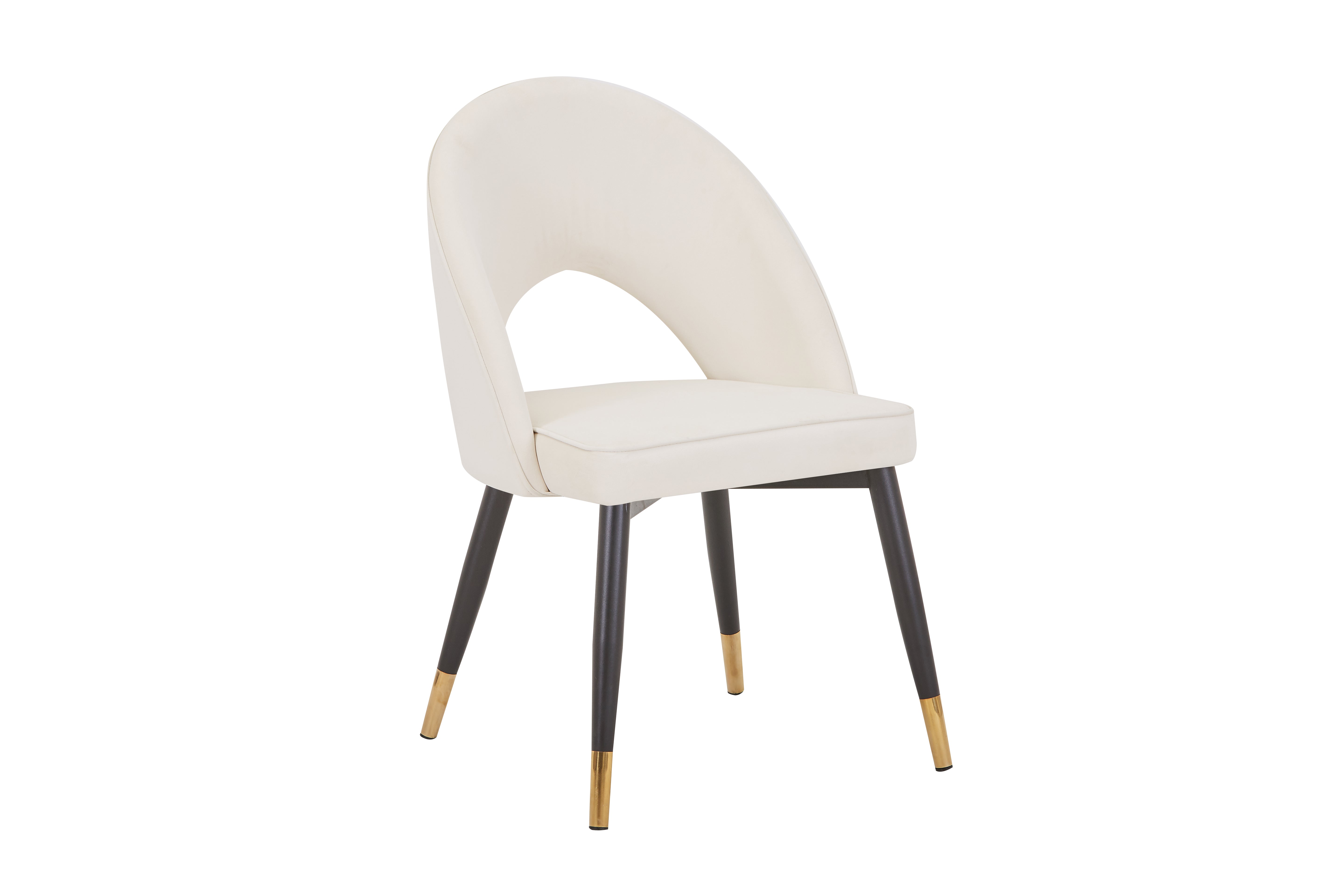 Aria Upholstered Side Chair/ Dining Chair (Set of 4) - Velvet Chair w/ Black Legs