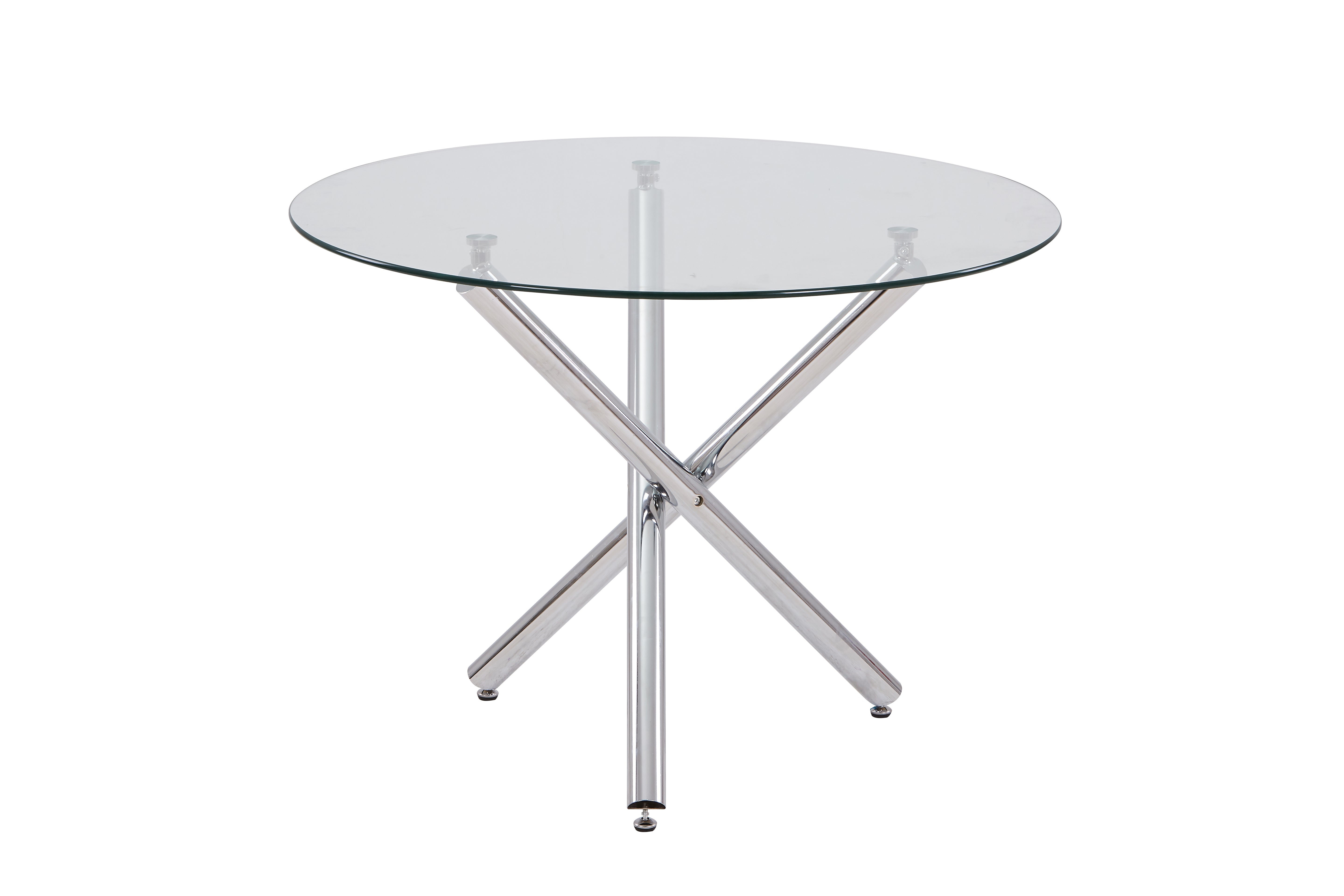 Orion 40" Round Tempered Glass Dining Table