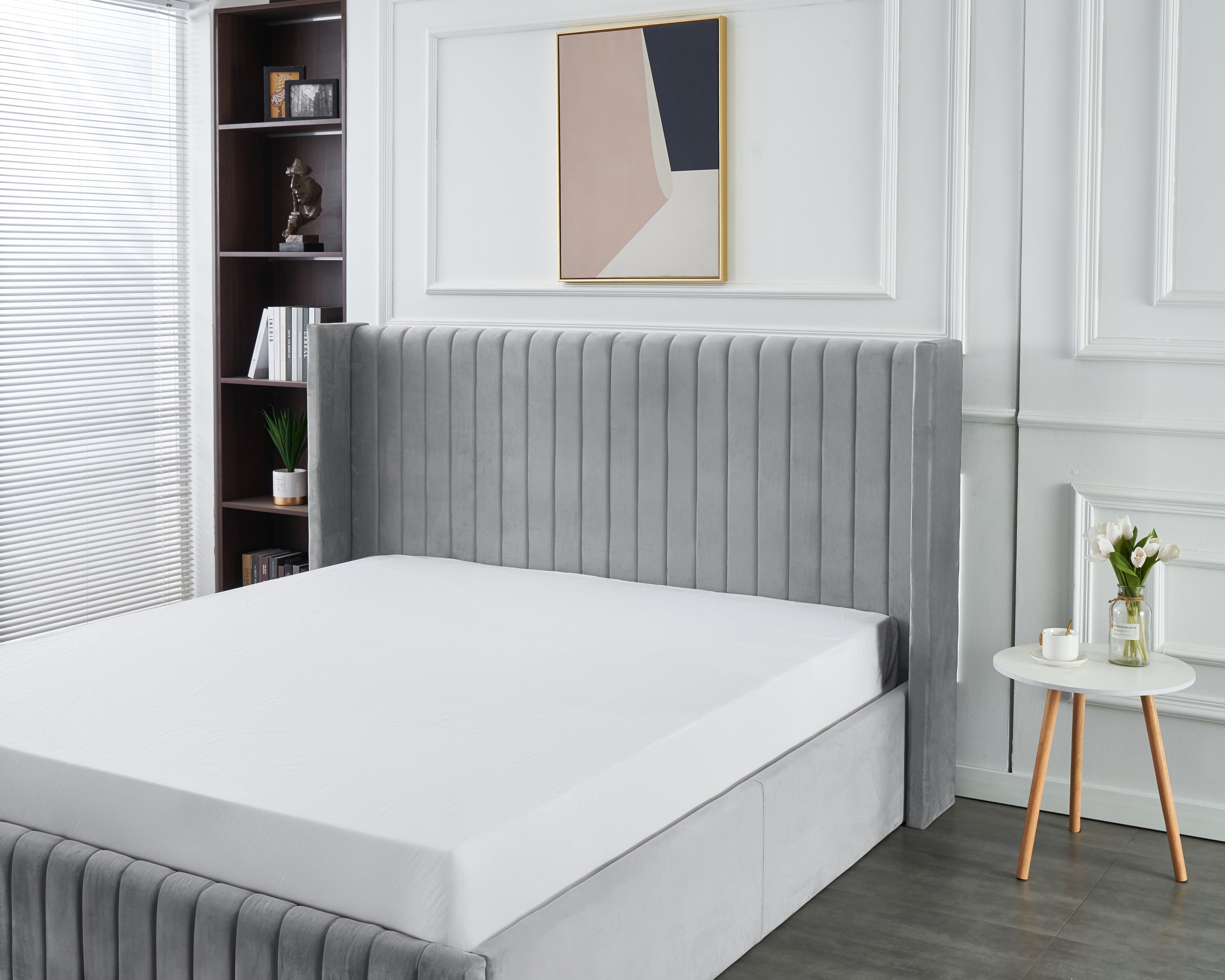 Allure Lift-up Storage Bed- Light Grey