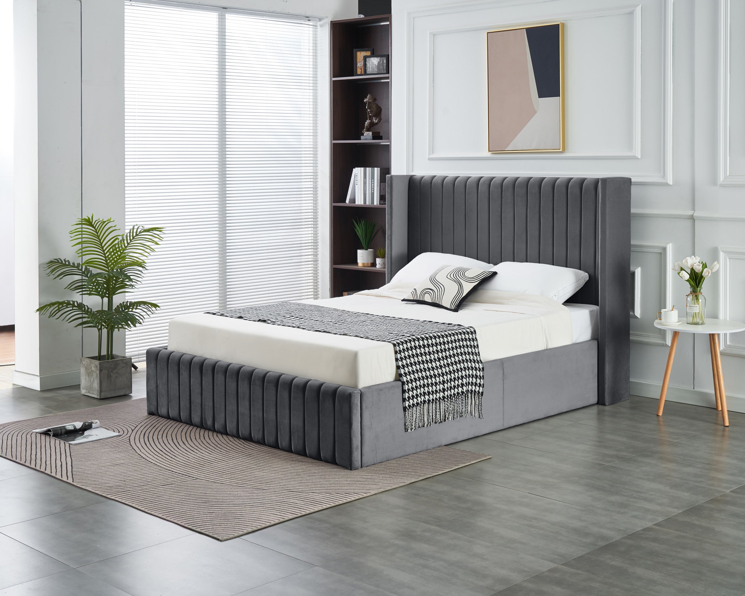 Allure Lift-up Storage Bed- Dark Grey