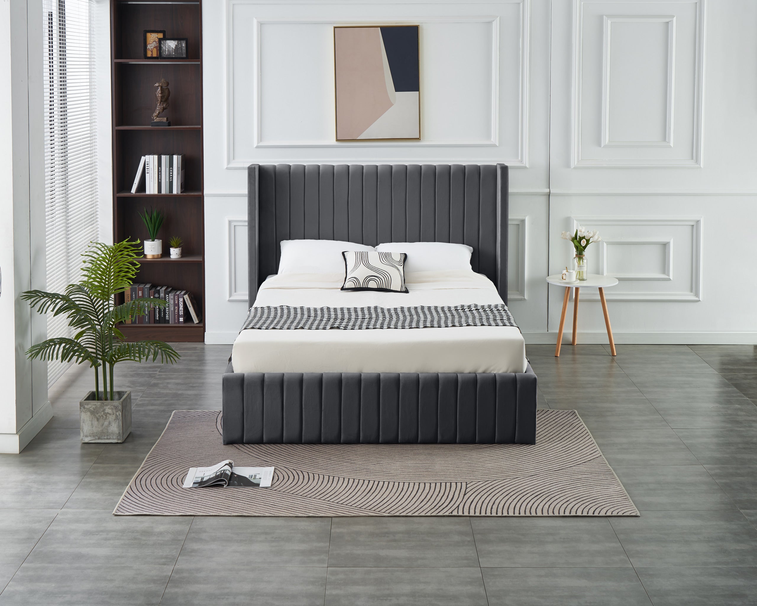 Allure Lift-up Storage Bed- Dark Grey
