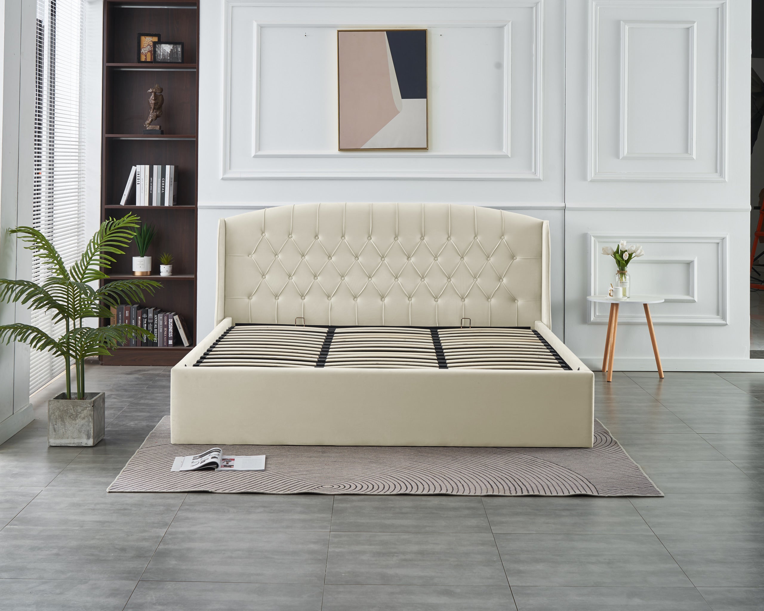 Stella Lift-Up Storage Bed- Beige