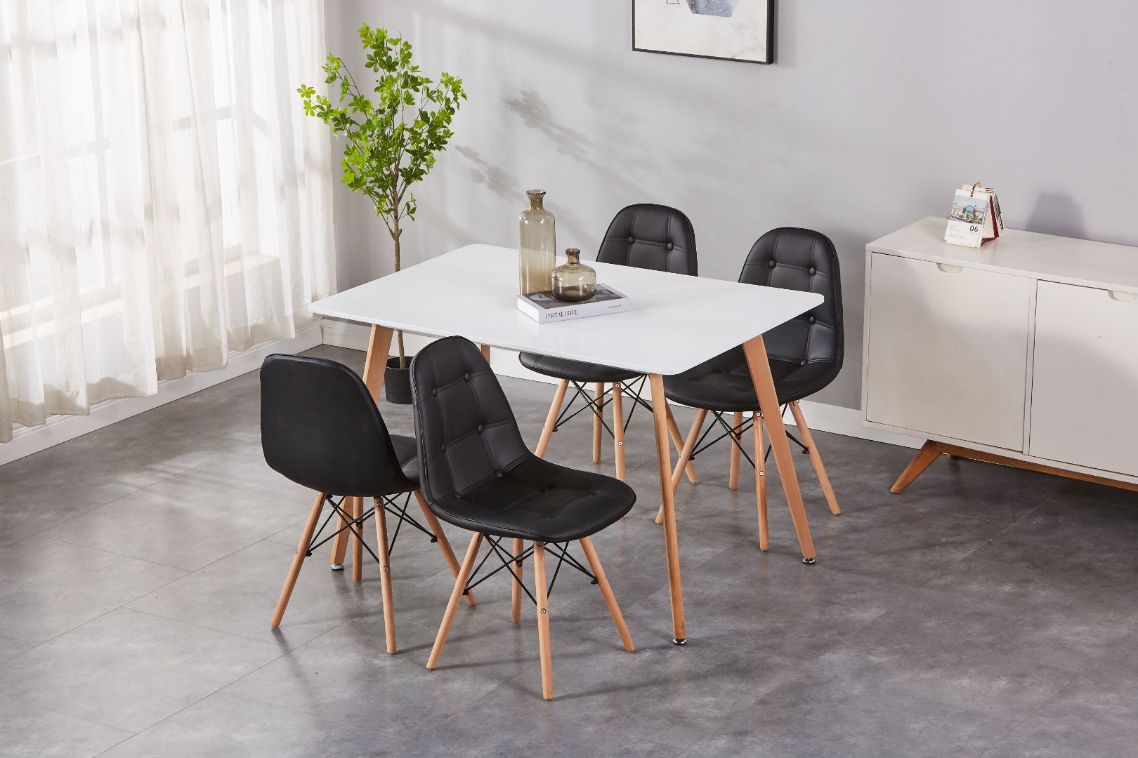 Axel 47" Solid Wood Base Dining Table