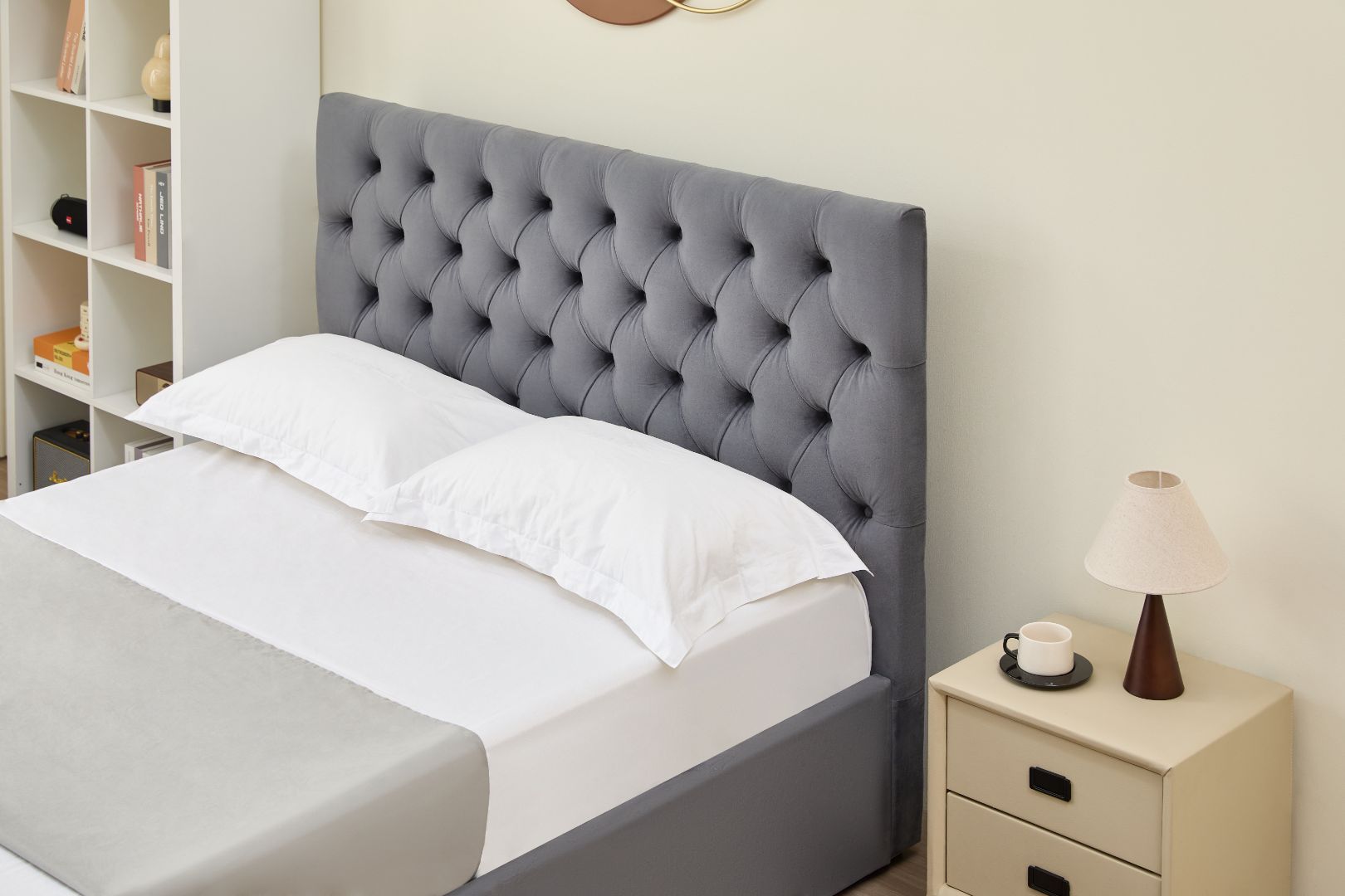 Dion Lift-Up Storage Bed- Dark Grey