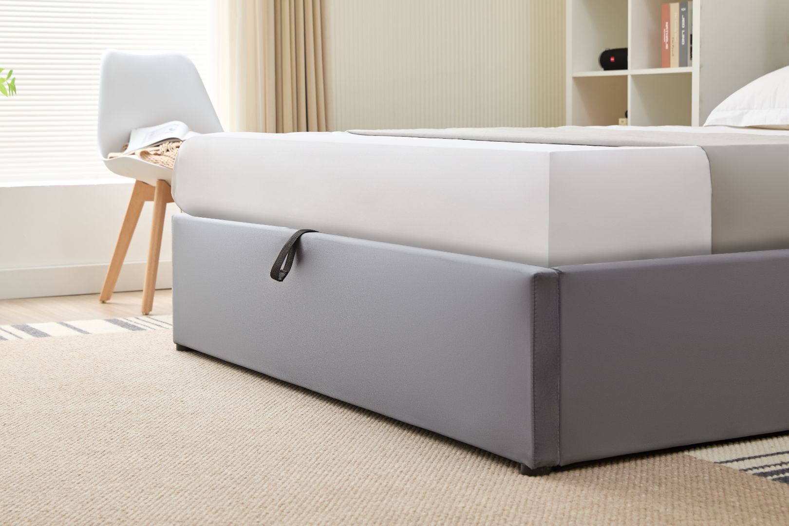 Dion Lift-Up Storage Bed- Dark Grey