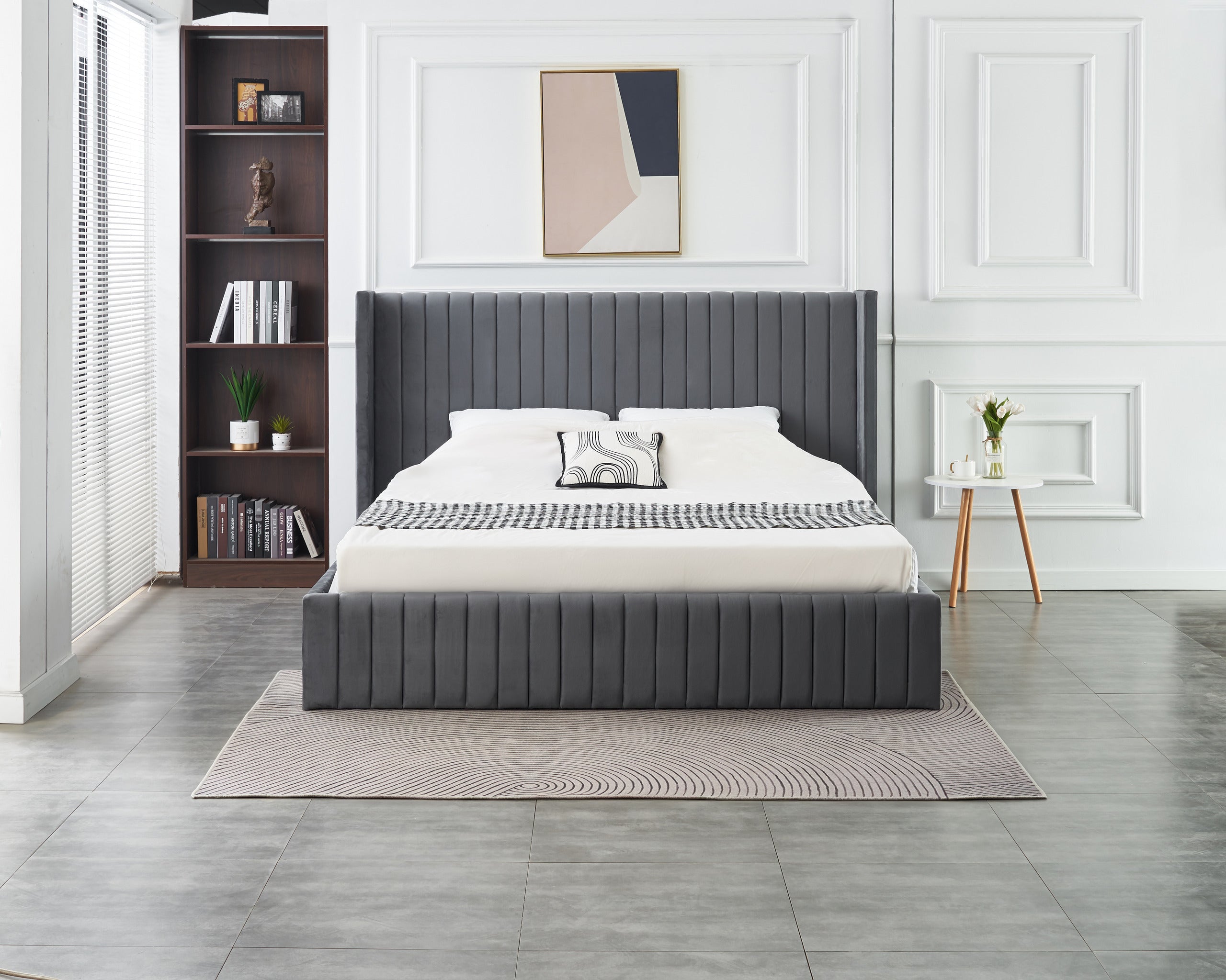 Allure Lift-up Storage Bed- Dark Grey