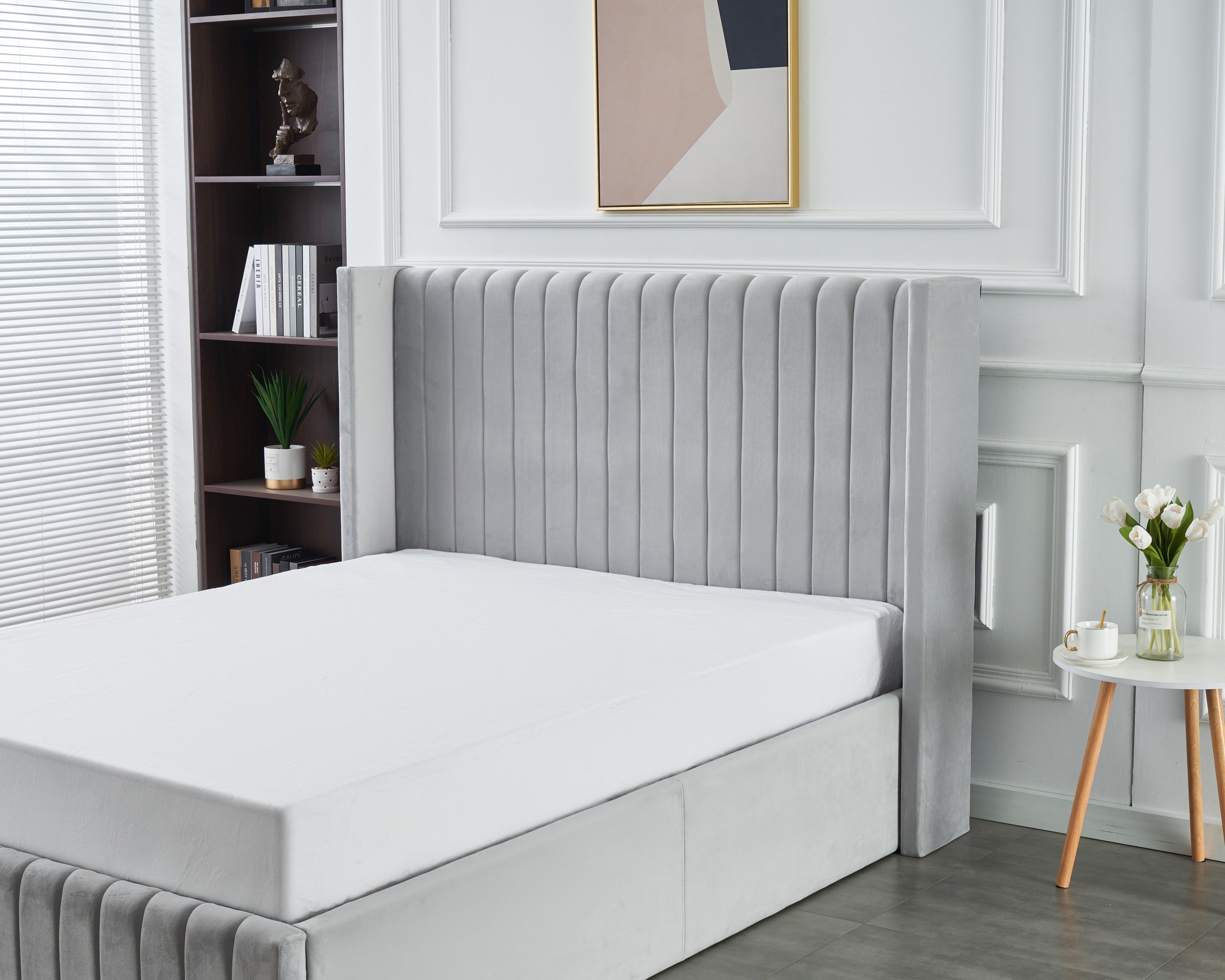Allure Lift-up Storage Bed- Light Grey
