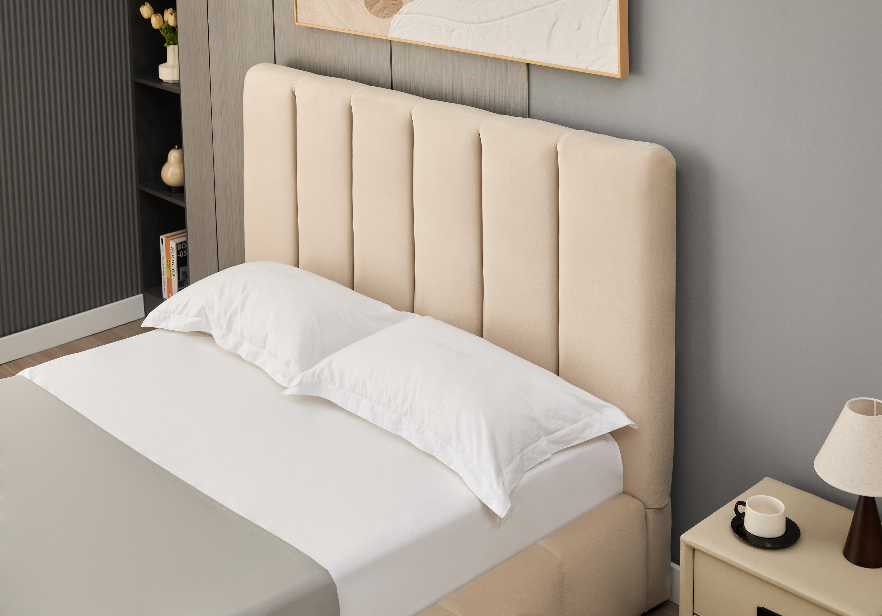 Elif Lift-Up Storage Cloud Bed- Beige