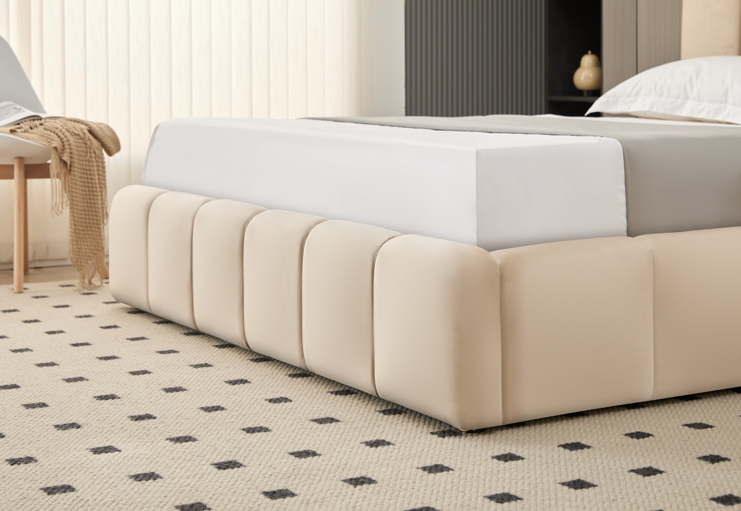 Elif Lift-Up Storage Cloud Bed- Beige