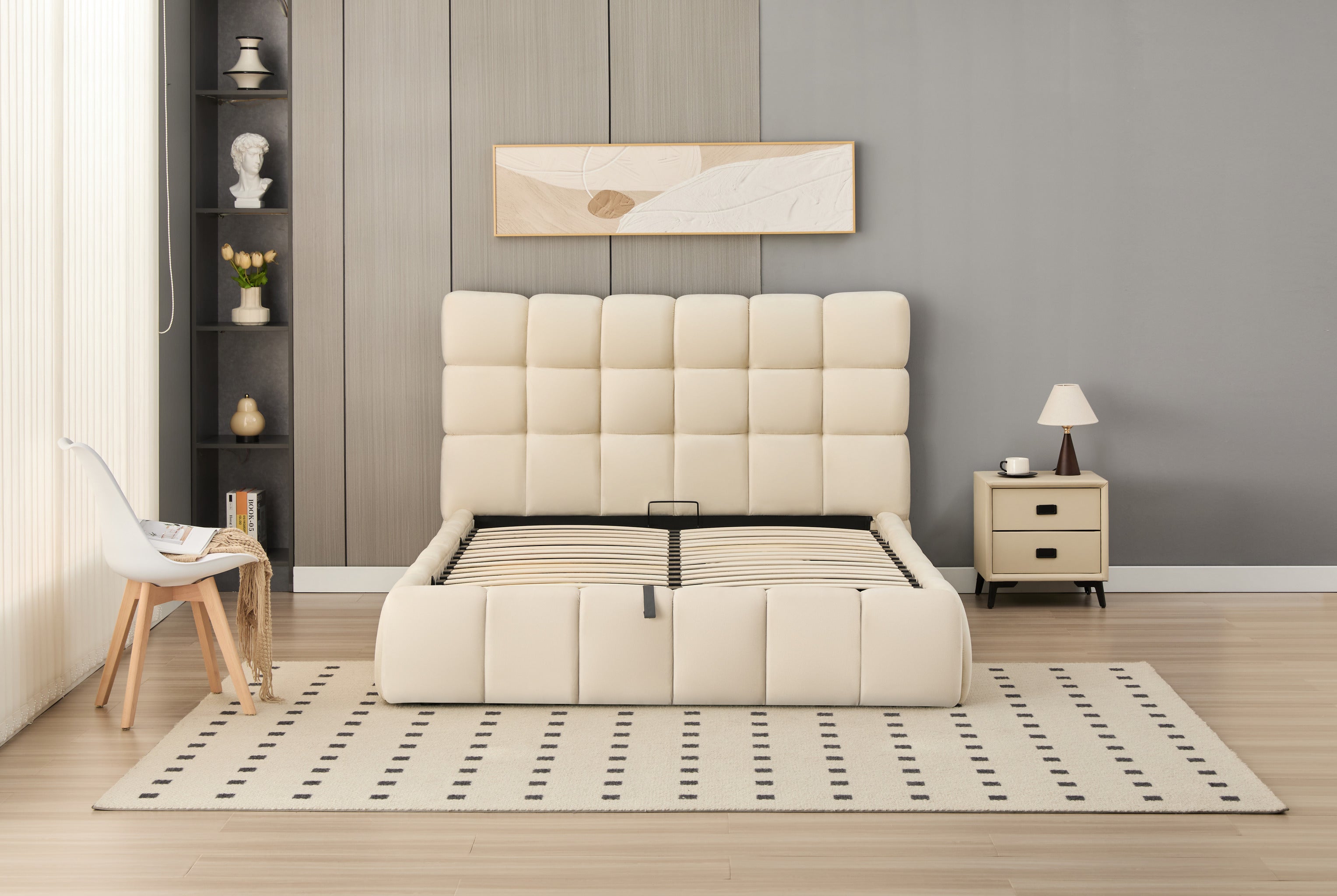 Celeste Lift-Up Storage Cloud Bed- Cream