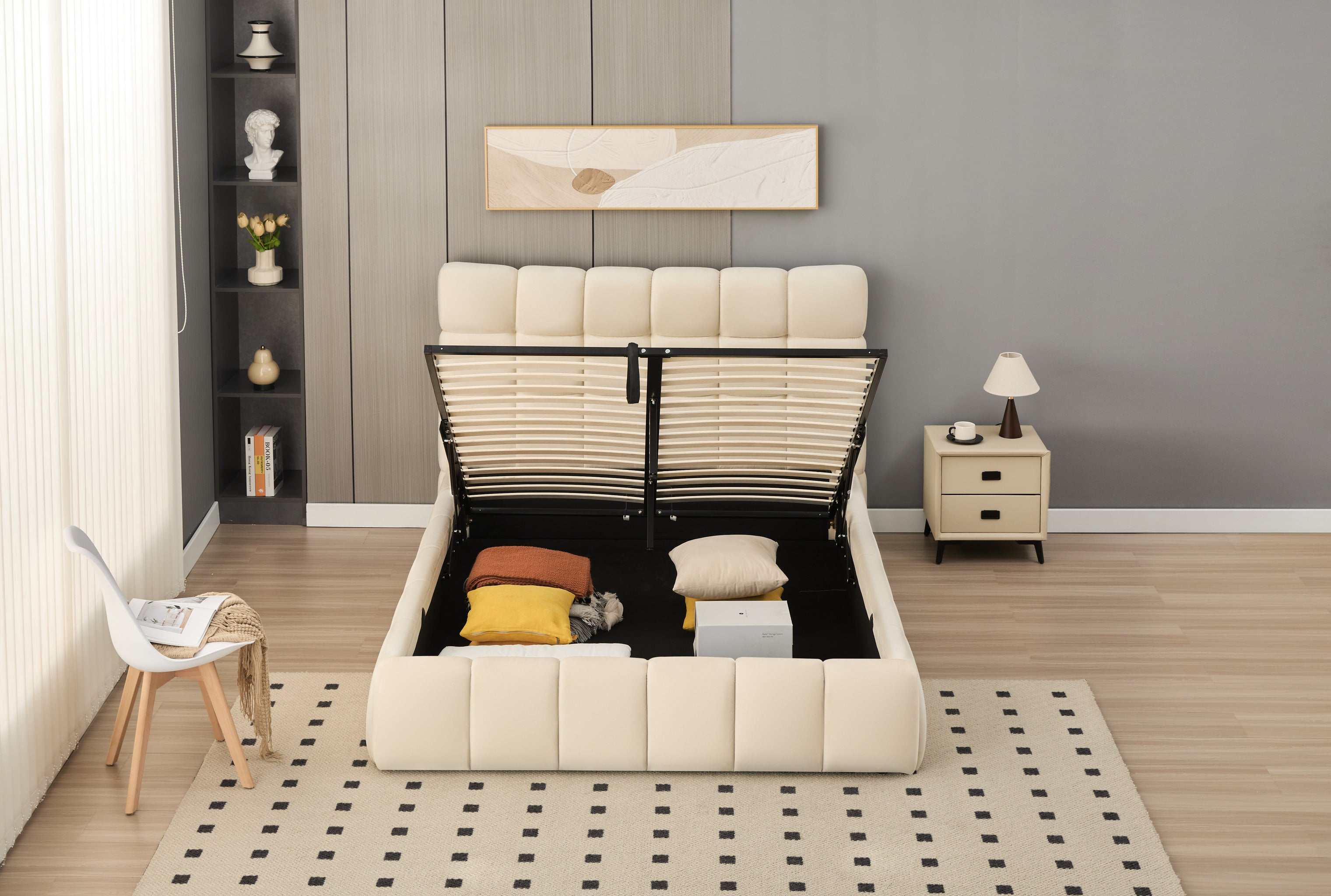 Celeste Lift-Up Storage Cloud Bed- Cream