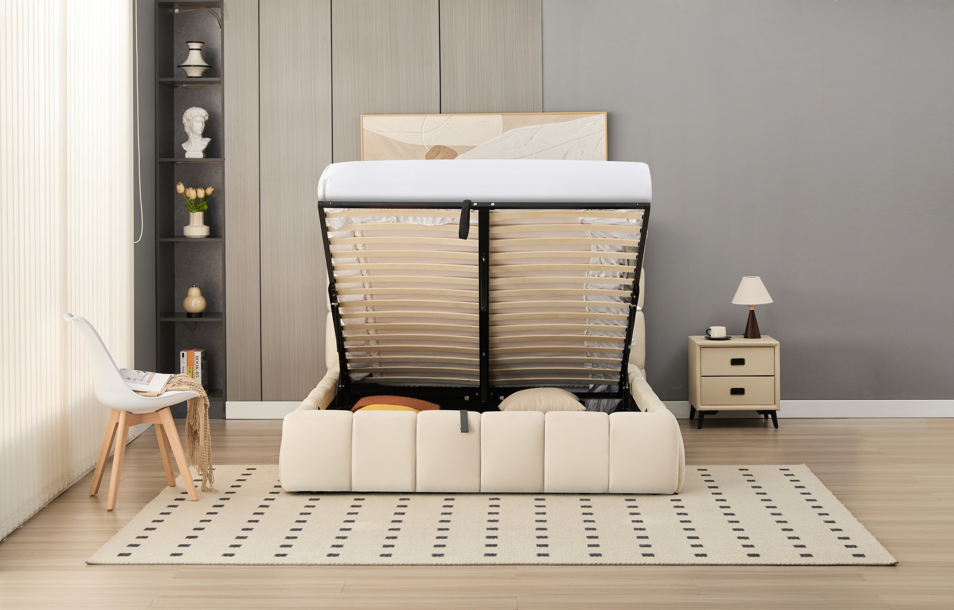 Celeste Lift-Up Storage Cloud Bed- Cream