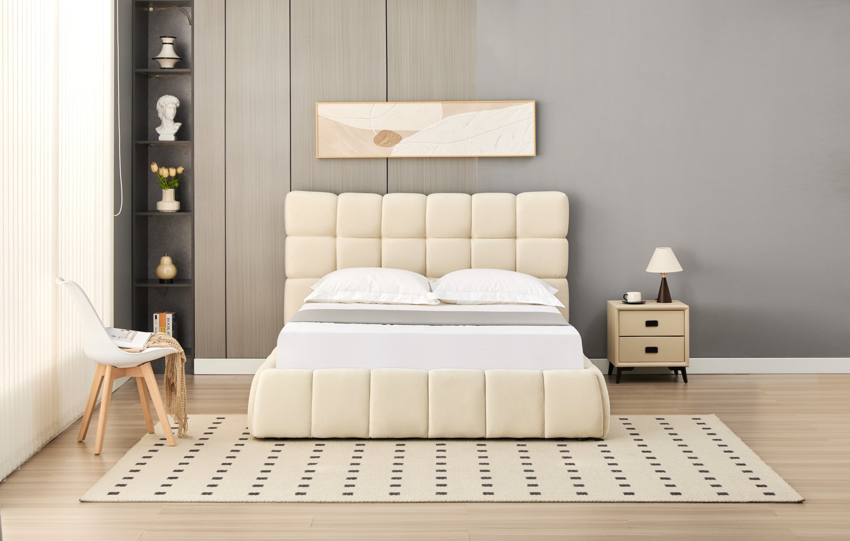Celeste Lift-Up Storage Cloud Bed- Cream