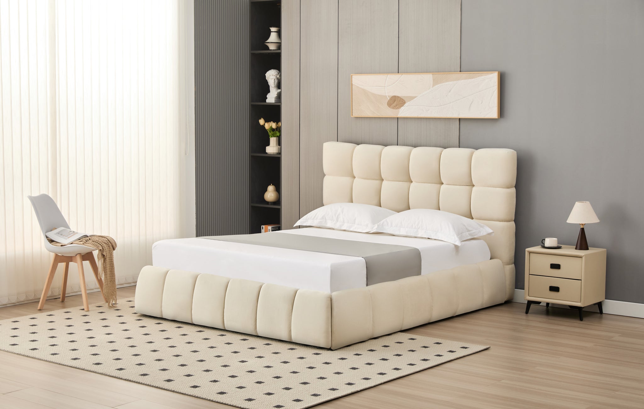 Celeste Lift-Up Storage Cloud Bed- Cream